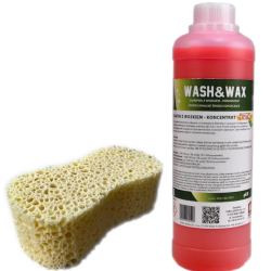 NewCar WASH & WAX szampon z woskiem w zestawie z dużą gąbką